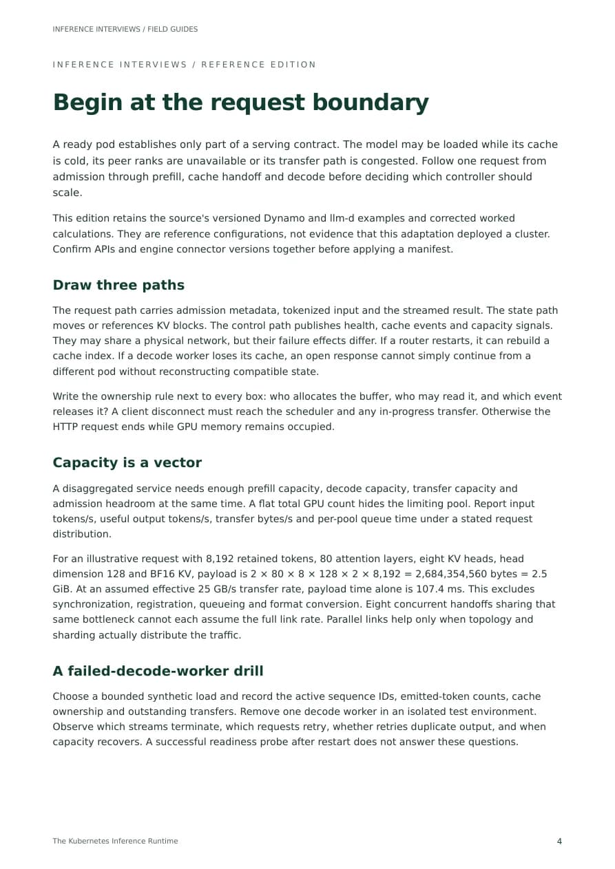 Opening workbook page from The Kubernetes Inference Runtime. The adjacent topics describe the full edition.